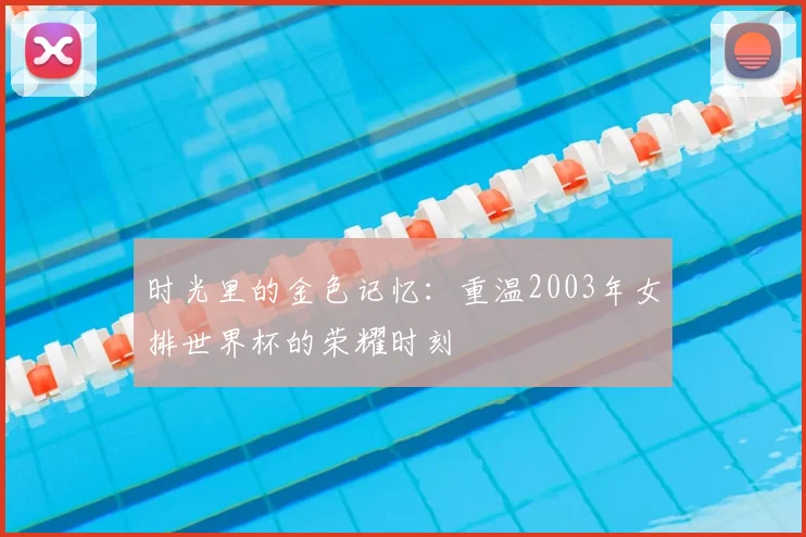 时光里的金色记忆：重温2003年女排世界杯的荣耀时刻